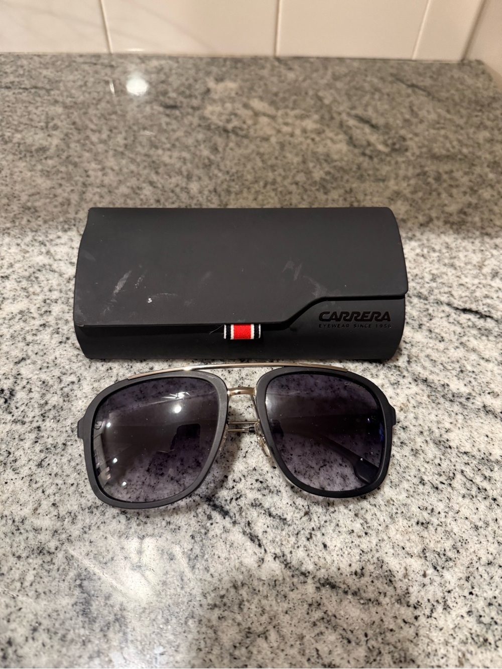 Carrera Men’s Black Frame Sunglasses with Dark Gradient Lenses